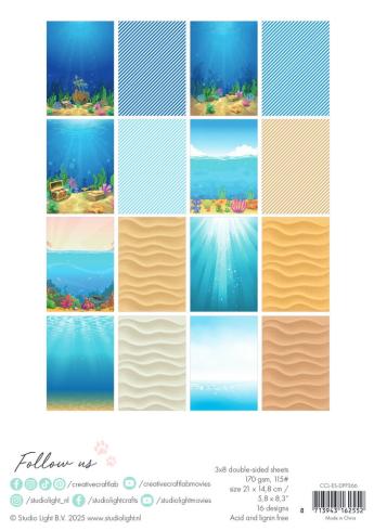 Creative Craft Lab - Studio Light - Designpapier "Make a Splash" Paper Pack 21x14,8 cm - 24 Bogen