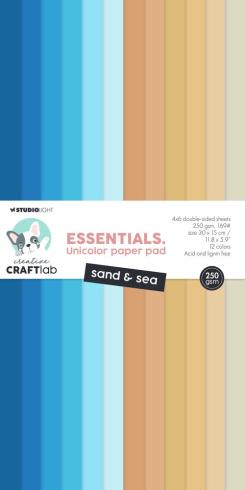 Creative Craft Lab - Studio Light - Cardstock "Sand & Sea" Paper Pack 30x15cm - 24 Bogen