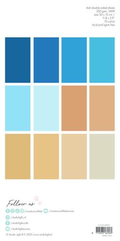 Creative Craft Lab - Studio Light - Cardstock "Sand & Sea" Paper Pack 30x15cm - 24 Bogen