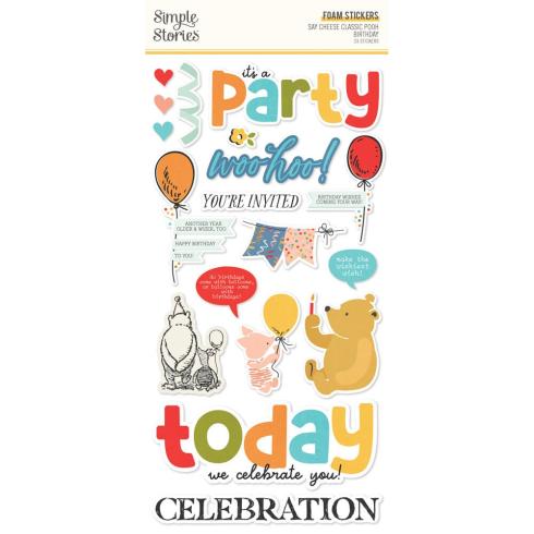 Simple Stories - Aufkleber "Say Cheese Classic Pooh Birthday" Foam Sticker