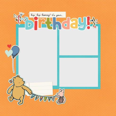 Simple Stories - Stanzteile "Say Cheese Classic Pooh Birthday" Pages Pieces
