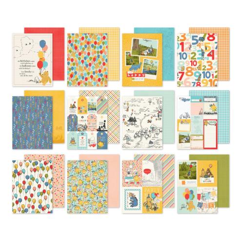 Simple Stories - Designpapier "Say Cheese Classic Pooh Birthday" Paper Pack 6x8 Inch - 24 Bogen