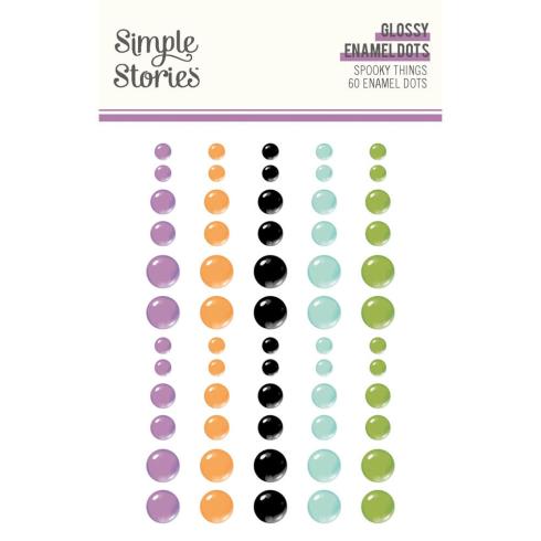 Simple Stories - Enamel Dots "Spooky Things" 60 Stück 