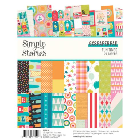 Simple Stories - Designpapier "Fun Times" Paper Pack 6x8 Inch - 24 Bogen