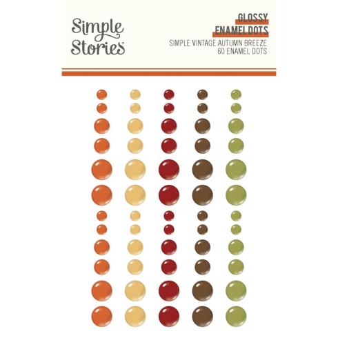 Simple Stories - Enamel Dots "Simple Vintage Autumn Breeze" 60 Stück 