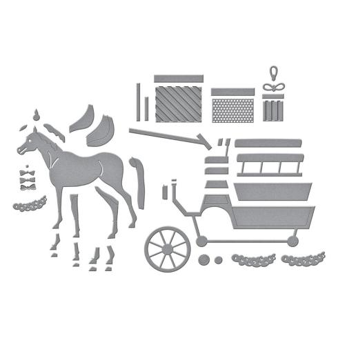 Spellbinders - Stanzschablone "Christmas Horse-Drawn Wagon" Dies