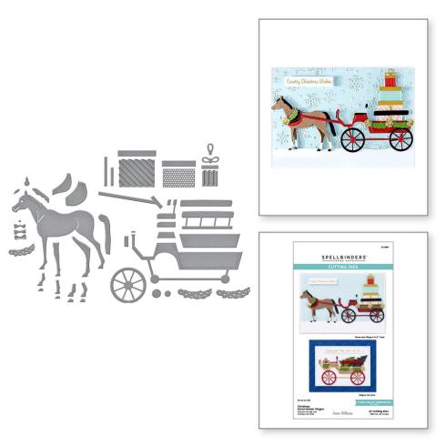 Spellbinders - Stanzschablone "Christmas Horse-Drawn Wagon" Dies