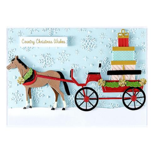 Spellbinders - Stanzschablone "Christmas Horse-Drawn Wagon" Dies
