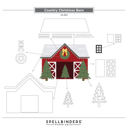 Spellbinders - Stanzschablone "Country Christmas Barn" Dies