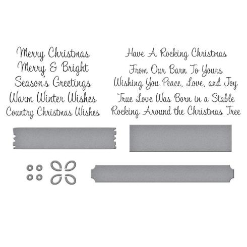 Spellbinders - Buchdrucktechnik "Banner & Sentiments" BetterPress Plate & Dies