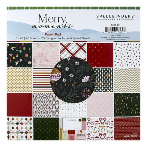 Spellbinders - Designpapier "Merry Moments" Paper Pack 6x6 Inch - 40 Bogen