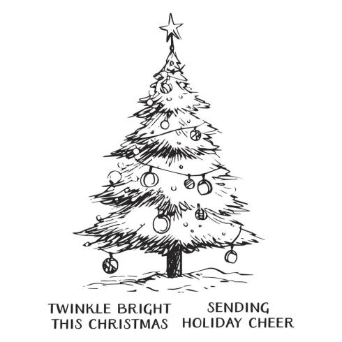 Spellbinders - Buchdrucktechnik "Twinkle Bright Tree" BetterPress Plate