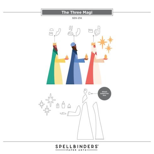 Spellbinders - Stempelset & Stanzschablone "The Three Magi" Clear Stamps & Dies