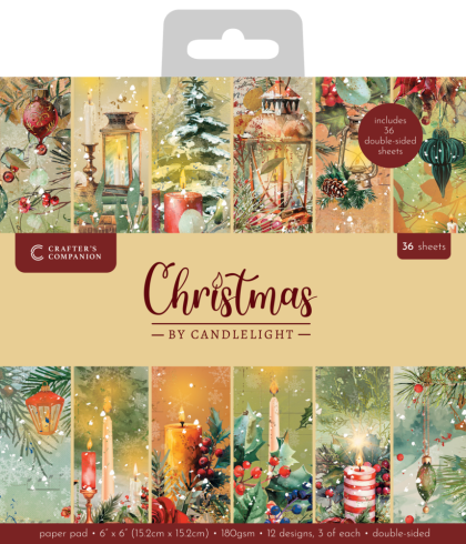 Crafters Companion - Designpapier "Christmas by Candlelight" Paper Pack 6x6 Inch - 24 Bogen