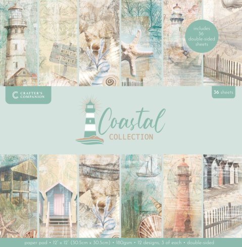 Crafters Companion - Designpapier "Coastal" Paper Pack 12x12 Inch - 36 Bogen