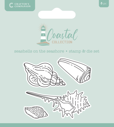 Crafters Companion - Stempelset & Stanzschablone "Seashells on the Seashore" Stamp & Dies