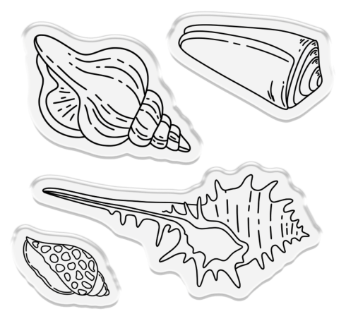 Crafters Companion - Stempelset & Stanzschablone "Seashells on the Seashore" Stamp & Dies