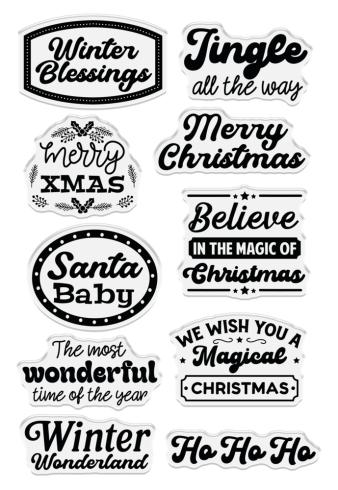 Crafters Companion - Stempelset "Winter Blessings" Clear Stamps