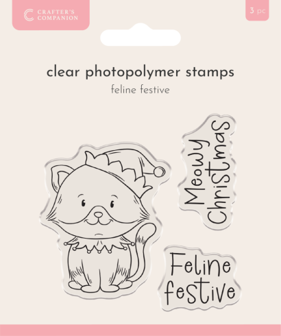 Crafters Companion - Stempelset "Feline Festive" Clear Stamps