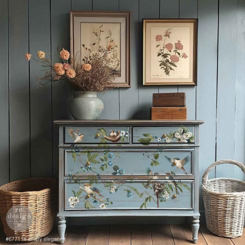Re-Design with Prima - Transfer Aufkleber 24x35 Inch "Aviary Elegance" Decor Transfer 4 Bogen 