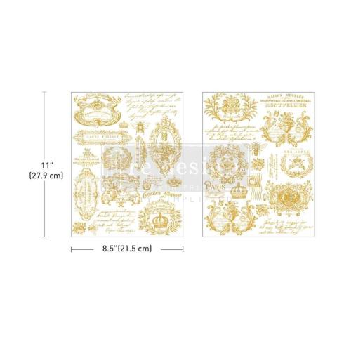 Re-Design with Prima - Transfer Aufkleber 8,5x11 Inch "Gilded Memories" Decor Transfer 2 Bogen 