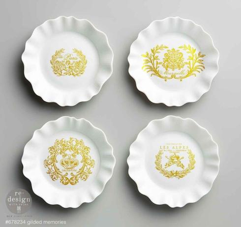 Re-Design with Prima - Transfer Aufkleber 8,5x11 Inch "Gilded Memories" Decor Transfer 2 Bogen 