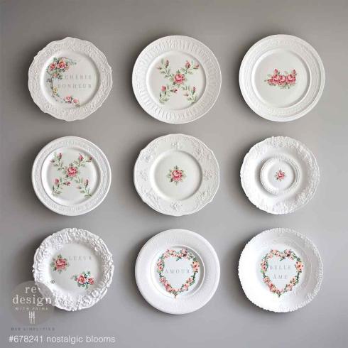 Re-Design with Prima - Transfer Aufkleber 8,5x11 Inch "Nostalgic Blooms" Decor Transfer 2 Bogen 