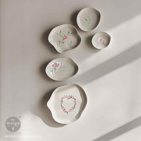 Re-Design with Prima - Transfer Aufkleber 8,5x11 Inch "Nostalgic Blooms" Decor Transfer 2 Bogen 