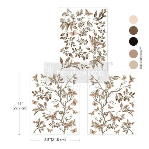Re-Design with Prima - Transfer Aufkleber 8,5x11 Inch "Quiet Contemplation" Decor Transfer 3 Bogen 