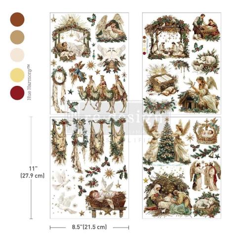 Re-Design with Prima - Transfer Aufkleber 8,5x11 Inch "Sacred Night Collection" Decor Transfer 4 Bogen 