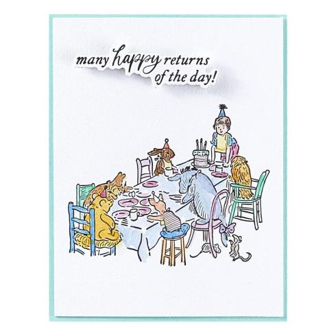 Spellbinders - Buchdrucktechnik "Say Cheese Classic Pooh Birthday Bundle" BetterPress Plate & Dies