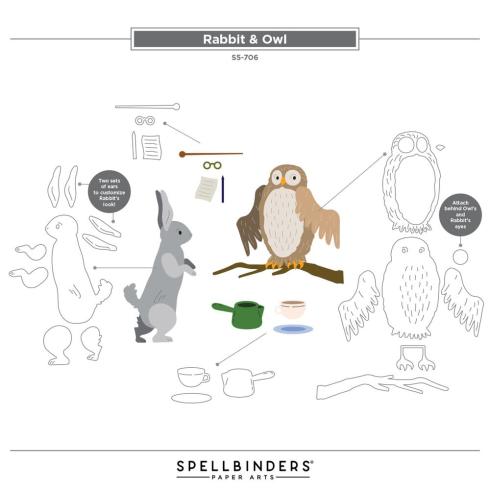 Spellbinders - Stanzschablone "Rabbit & Owl" Dies