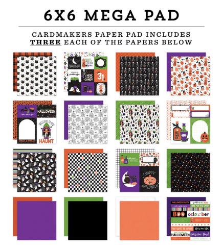 Echo Park - Designpapier "Ghosts And Goblins" Cardmakers Mega Pad 6x6 Inch - 48 Bogen
