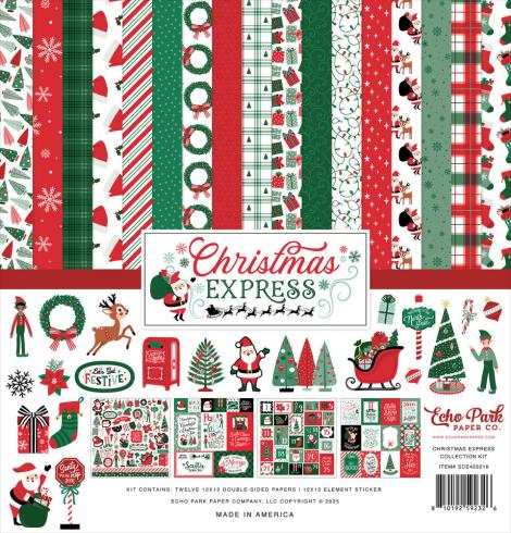 Echo Park - Designpapier "Christmas Express" Collection Kit 12x12 Inch - 12 Bogen