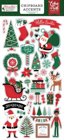 Echo Park - Sticker "Christmas Express" Chipboard 6x13 Inch