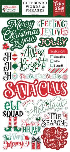 Echo Park - Sticker "Christmas Express" Chipboard 6x13 Inch