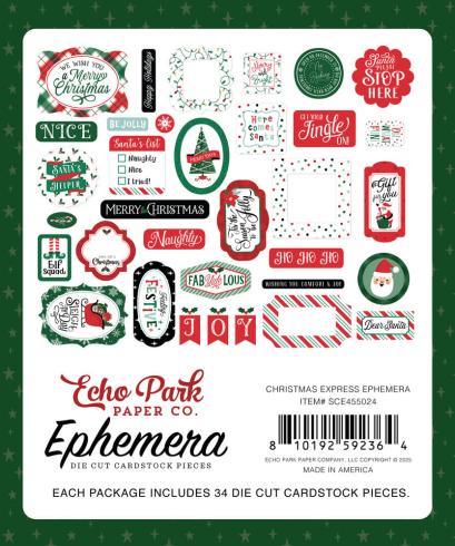 Echo Park - Stanzteile "Christmas Express" Ephemera