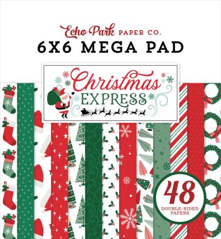 Echo Park - Designpapier "Christmas Express" Cardmakers Mega Pad 6x6 Inch - 48 Bogen