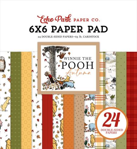 Echo Park - Designpapier "Winnie The Pooh Autumn" Paper Pack 6x6 Inch - 24 Bogen