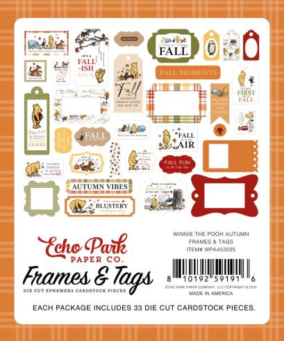 Echo Park - Stanzteile & Anhänger "Winnie The Pooh Autumn" Frames & Tags 
