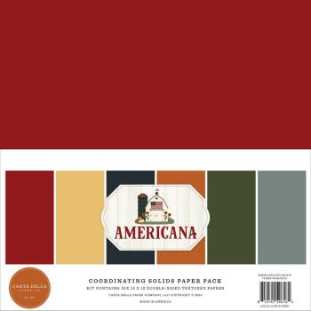 Carta Bella - Cardstock "Americana" Coordinating Solids Paper Pack 12x12 Inch - 6 Bogen