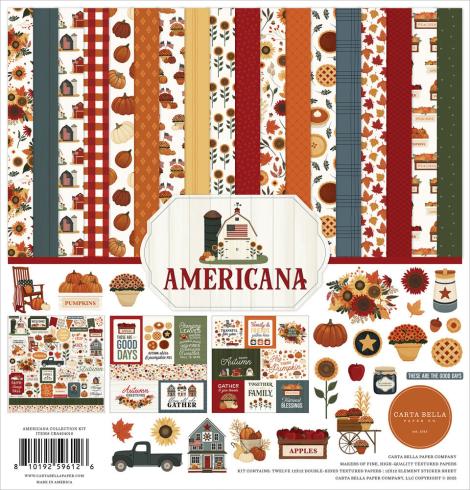 Carta Bella - Designpapier "Americana" Collection Kit 12x12 Inch - 12 Bogen  