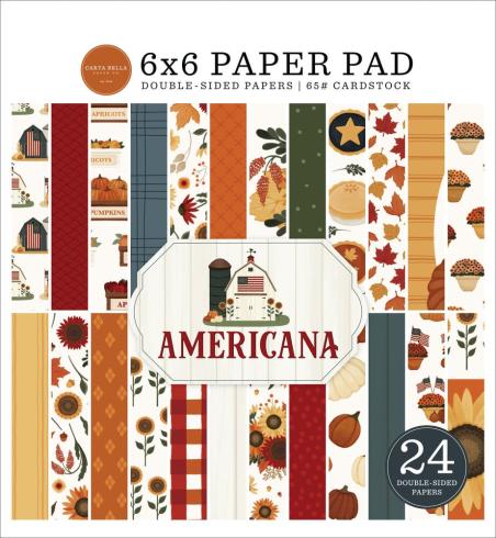 Carta Bella - Designpapier "Americana" Paper Pad 6x6 Inch - 24 Bogen