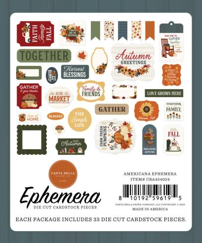 Carta Bella - Stanzteile "Americana" Ephemera