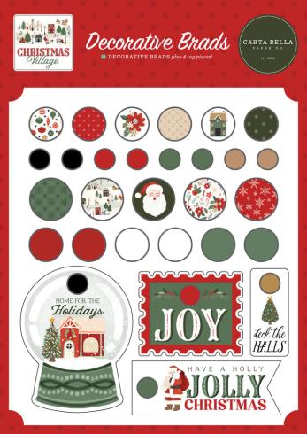 Carta Bella - Adhesive Brads "Christmas Village"