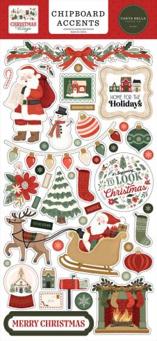 Carta Bella - Chipboard Sticker 6x13 Inch "Christmas Village"