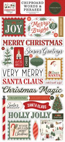 Carta Bella - Chipboard Sticker 6x13 Inch "Christmas Village "