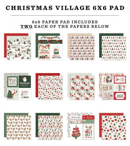 Carta Bella - Designpapier "Christmas Village" Paper Pad 6x6 Inch - 24 Bogen