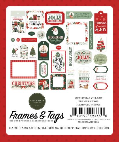 Carta Bella - Stanzteile & Anhänger "Christmas Village" Ephemera Frames & Tags