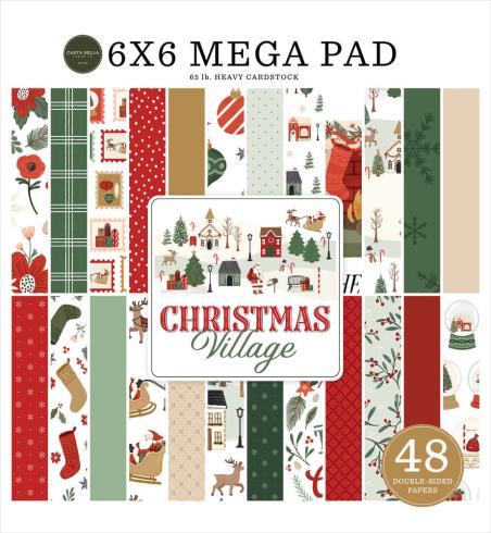 Carta Bella - Designpapier "Christmas Village" Cardmakers Mega Pad 6x6 Inch - 48 Bogen